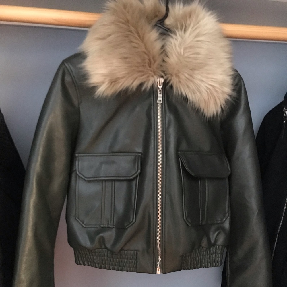 Silence + Noise Faux Leather Jacket Size Medium.